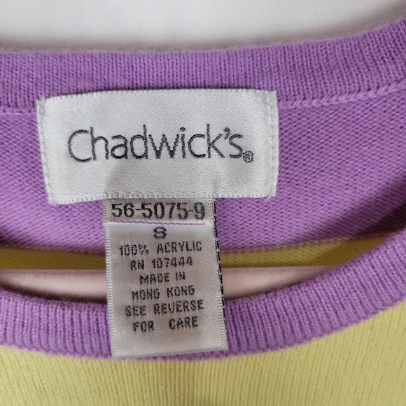 Vintage Chadwick's Colorful Pastel Striped Crewneck Pullover Sweater - Picture 3 of 5